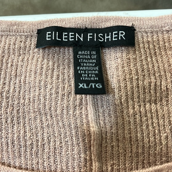 Eileen Fisher Tunic with high low hem, XL, Dusty Rose and Cream, Linen - Picture 2 of 4